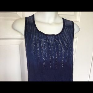 BLEU Decorative Blue Tank Top Sz S